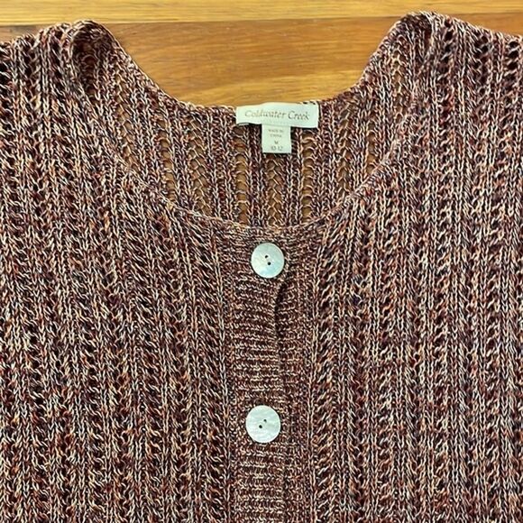 Coldwater Creek Multicolor Sleeveless Cardigan Knit Sweater Womens Size Medium - Picture 7 of 12